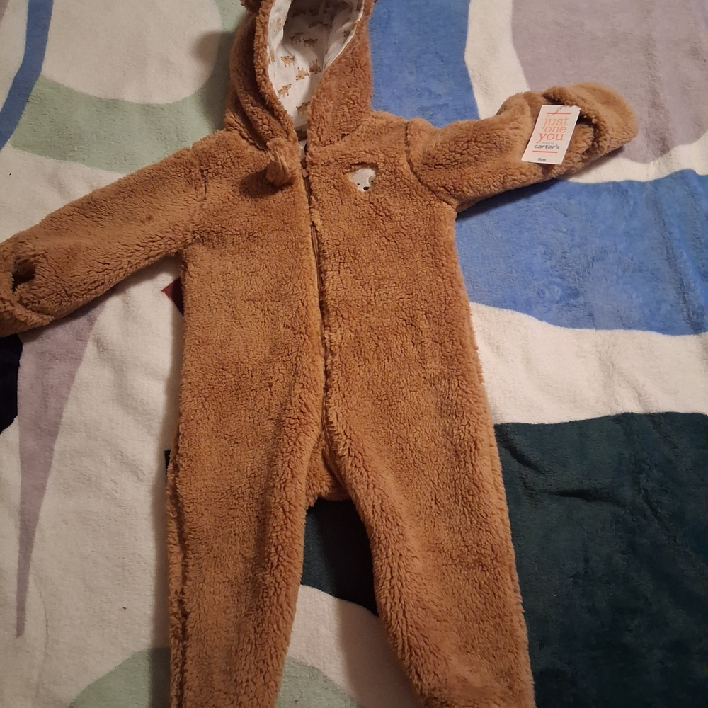 Carter's Fuzzy Brown Bear Bodysuit
